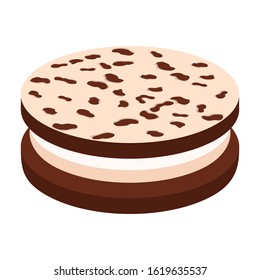 Chocolate cookie vector icon.Cartoon vector icon isolated on white background chocolate cookie .
