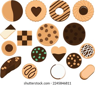 Chocolate Cookie Vector Illustration Collection