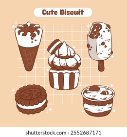 Chocolate Cookies and cream cute kawaii food