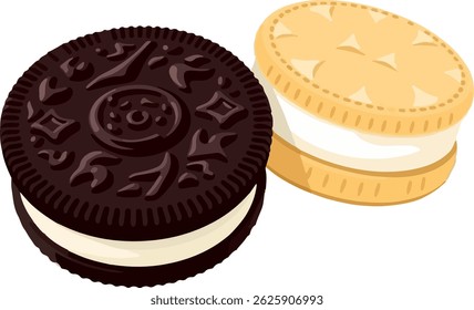 chocolate cookies with cream filling