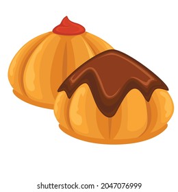 chocolate cookies gingerbread biscuits vector illustration