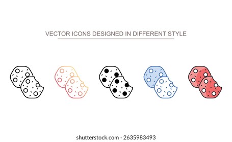 Chocolate Cookies icon design with white background stock illustration