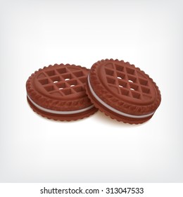 Chocolate cookies. Icon. EPS10 vector