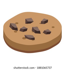 Chocolate cookies icon. Isometric of chocolate cookies vector icon for web design isolated on white background