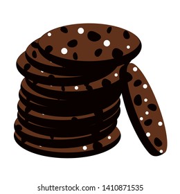 Chocolate cookies isolated on a white background