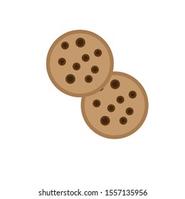 Chocolate cookies simple vector icon shape
