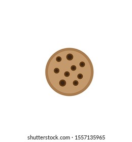 Chocolate cookies simple vector icon shape