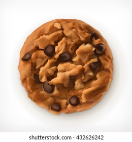 Chocolate cookies, vector icon