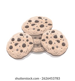 chocolate cookies vector on white background