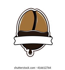 Chocolate covered coffee bean vector illustration