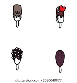 chocolate covered ice cream logo with an elegant and luxurious touch
describes the deliciousness of ice cream with a layer of chocolate that attracts the attention of premium dessert fans