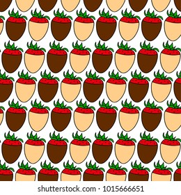 Chocolate covered strawberries vector illustration. Doodle style. Design, print, decor, textile, paper