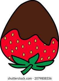 Chocolate covered strawberries vector illustration