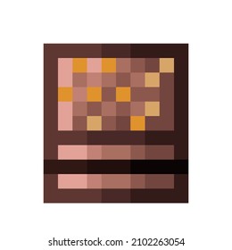 Chocolate covered wafers and chocolate filling, Almond Sprinkle Wafers pixel art. Mini wafer bar. Vector illustration.