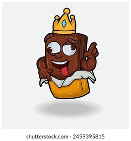Chocolate With Crazy expression. Mascot cartoon character for flavor, strain, label and packaging product. Vector Illustration