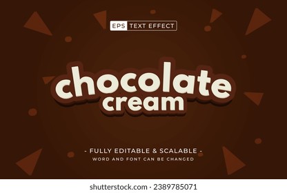 Chocolate cream 3D editable text effect
