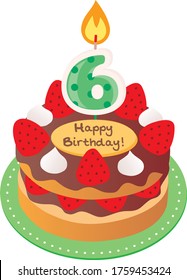 A chocolate cream birthday cake for 6 years old