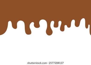 Chocolate cream melted background. Drips of paint background. 