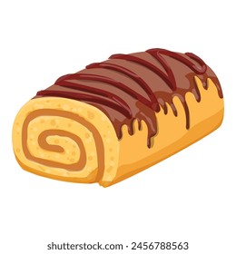Chocolate cream roll bakery icon cartoon vector. Sweet pastry. Party cake