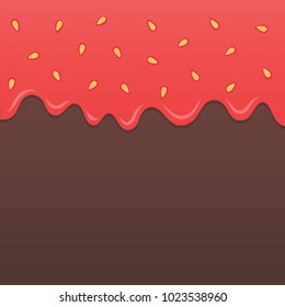 Chocolate cream and strawberry jam vector.