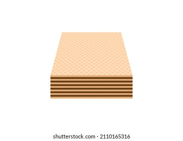 Wafer de crema de chocolate en perspectiva. Ilustración plana simple.