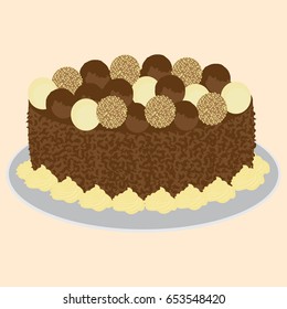 chocolate creamy cake illustration