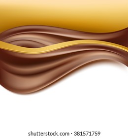 Chocolate creamy golden background.  Vector