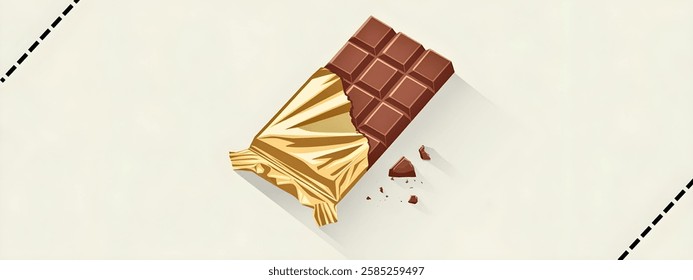 CHOCOLATE creative illustration,minimalistic flat vector ,useful for banners,advertisement,food and sweets.