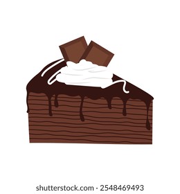 Chocolate Crepe Cake Illustration - Single Vector