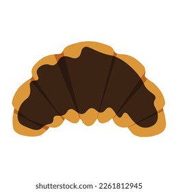 Chocolate croissant icon. Vector illustration.