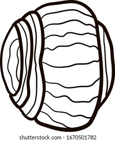 Chocolate croissant, illustration, vector on white background.