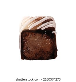 Chocolate cube watercolor vector great for cards, banners, headers, party posters or decorate your artwork.
