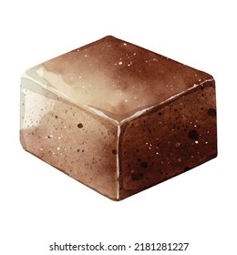 Chocolate cube watercolor vector great for cards, banners, headers, party posters or decorate your artwork.