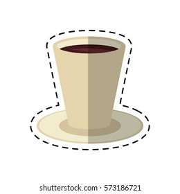 chocolate cup beverage breakfast - dot line