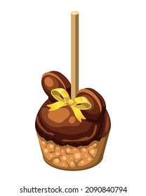 chocolate cup cake, vector illustration