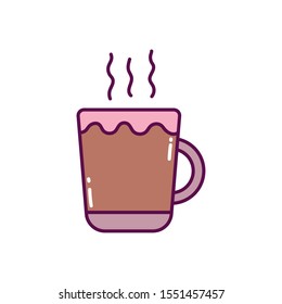 chocolate cup hot aroma on white background vector illustration
