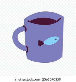 Chocolate cup illustration on white background.