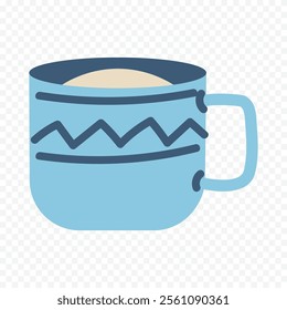 Chocolate cup illustration on white background.
