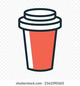 Chocolate cup illustration on white background.