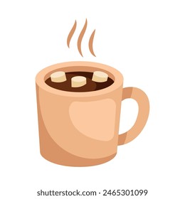 taza de chocolate con malvaviscos bebida