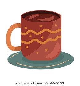 chocolate cup in a plate icon isolated illustration