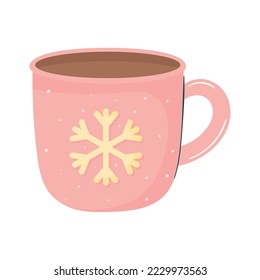 taza de chocolate con icono de copo de nieve