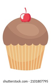 chocolate cupcake with decorative cherry