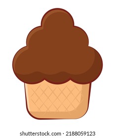 chocolate cupcake design over white background