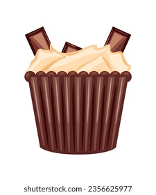 chocolate cupcake dessert icon isolated white background