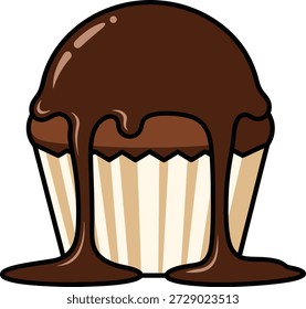 Cupcake de chocolate con glaseado por goteo