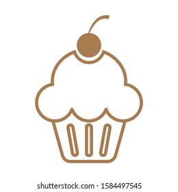 chocolate cupcake food icon vector