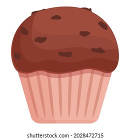 Chocolate cupcake icon cartoon vector. Muffin candy. Birthday cake