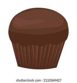 icono de cupcake chocolate