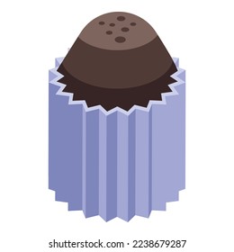 Chocolate cupcake icon isometric vector. Candy festival. Cake birthcake